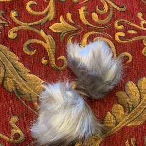 Faux Fur Silver Pom Poms
